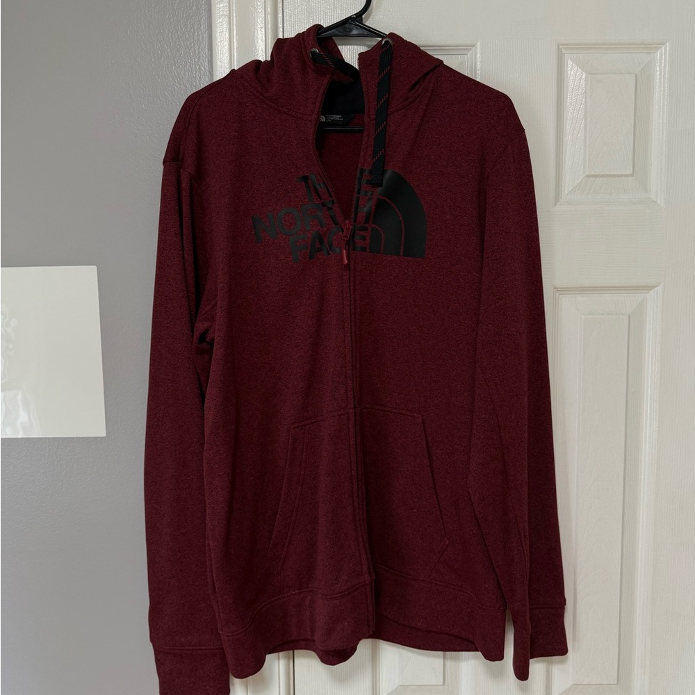 The North Face Men's Dark Red Zip-Up Sweater